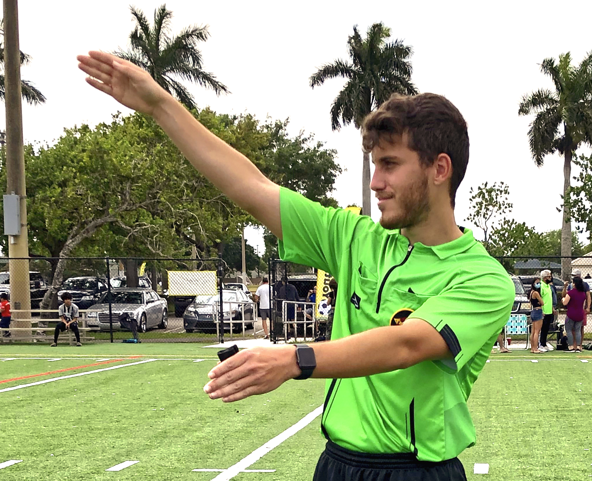 Soccer referee on the field